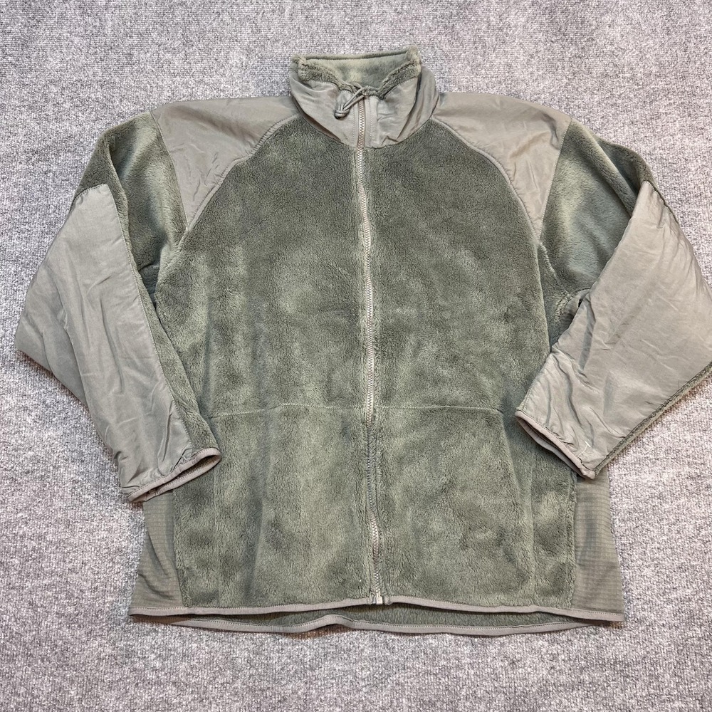 Polartec Jacket Mens XL Green Fleece Full Zip Military Cold Weather GEN III